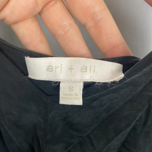 ANTHROPOLOGIE Eri+Ali Aria Black Flowy Slip Dress - Size Small - Picture 7 of 12